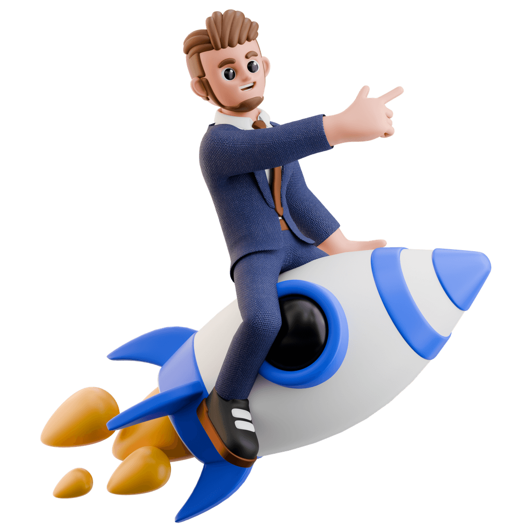 Astronaut riding a rocket illustration